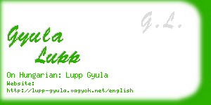 gyula lupp business card